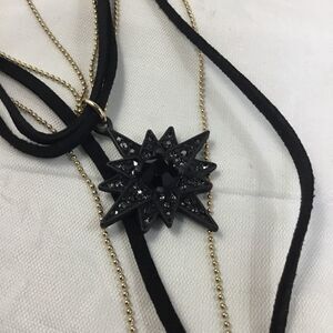 Crystal Studded Faux Leather Star Pendant (G2)